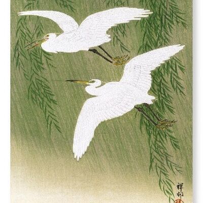 EGRETS AND WILLOW Japanese Art Print