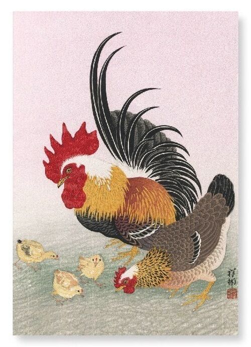 ROOSTER HEN Japanese Art Print