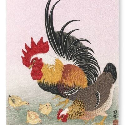 Hahn Henne japanischen Kunstdruck