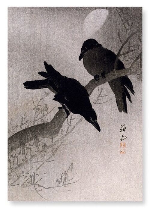 CROWS AT NIGHT Japanese Art Print