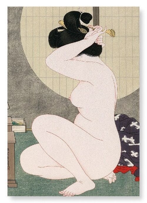 ARRANGING HER HAIR Japanese Art Print