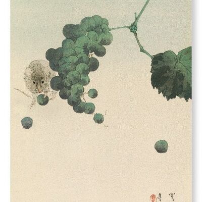 MOUSE AND GRAPES Japanese Art Print