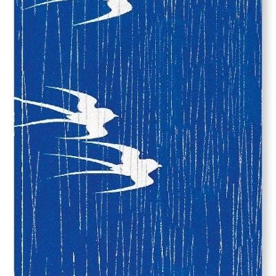 SWALLOWS IN THE RAIN Japanese Art Print