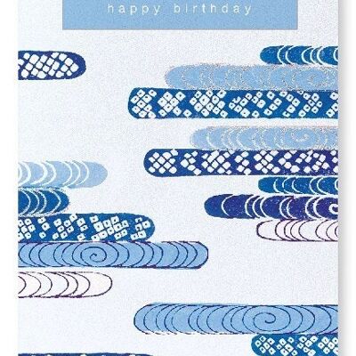 ONDE BLU DEGLI AUGURI DI COMPLEANNO Stampa d'arte giapponese