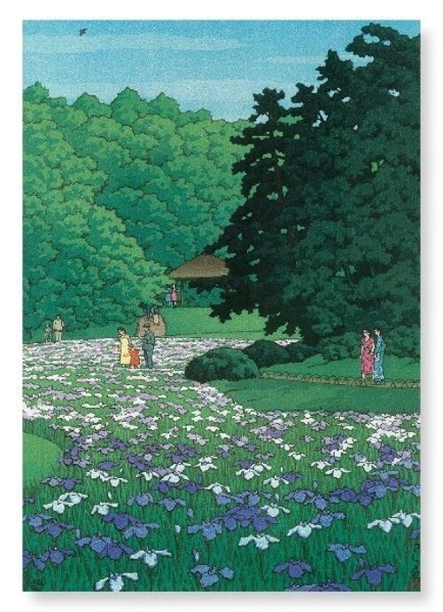 IRIS GARDEN AT MEIJI SHRINE Japanese Art Print