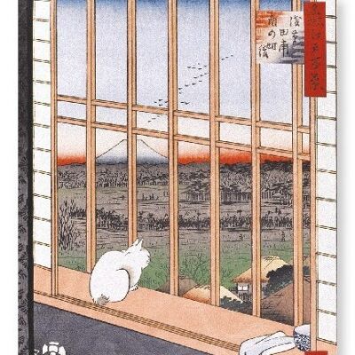 ASAKUSA RICE FIELDS CAT Japanese Art Print