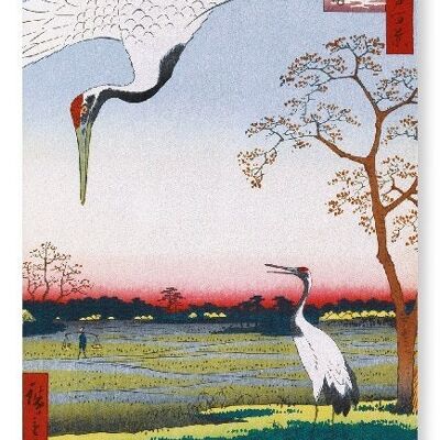 GRU ALL'ISOLA DI MIKAWA Stampa d'arte giapponese