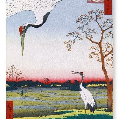 CRANES AT MIKAWA ISLAND Japanese Art Print