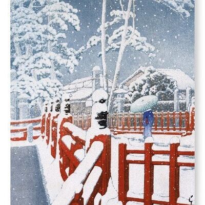 SNOW AT BRIDGE Japanese Art Print