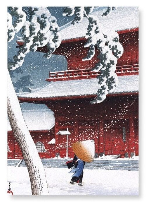 TEMPLE IN SNOW Japanese Art Print