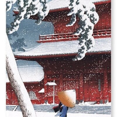 TEMPLE IN SNOW Japanese Art Print