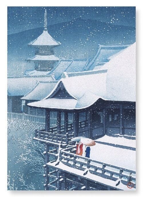SNOW AT TEMPLE Japanese Art Print