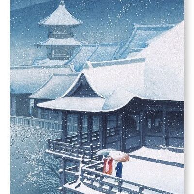 SCHNEE IM TEMPEL Japanischer Kunstdruck