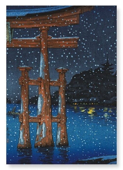 MIYAJIMA SNOWY NIGHT Japanese Art Print