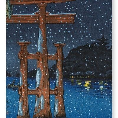 MIYAJIMA SNOWY NIGHT Japonés Lámina artística