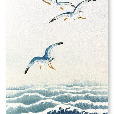 SEAGULLS OVER THE WAVES C.1910  Japanese Art Print