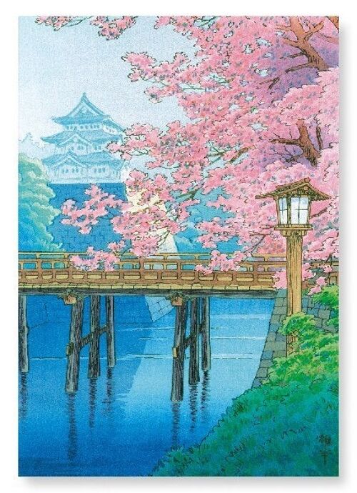 CASTLE AND CHERRY BLOSSOMS Japanese Art Print