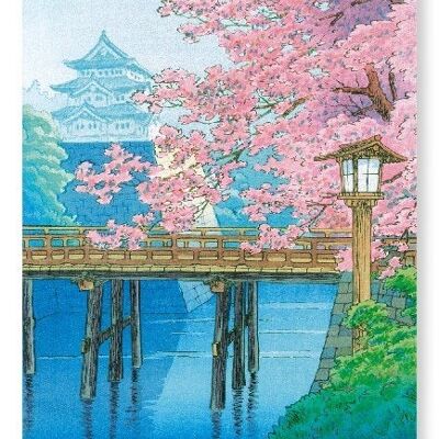 SCHLOSS UND KIRSCHBLÜTEN Japanischer Kunstdruck