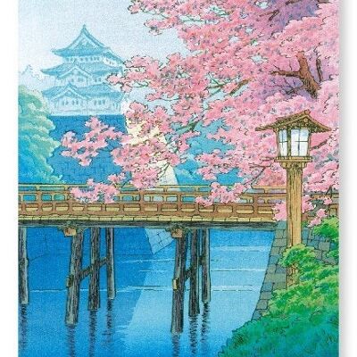 CASTLE AND CHERRY BLOSSOMS Japanese Art Print
