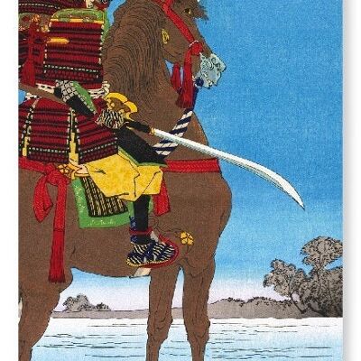 TOSHIMITSU ON HORSEBACK Japanese Art Print