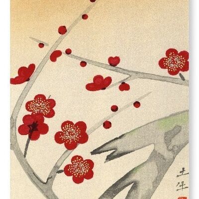 ARBRE DE FLEUR DE PRUNE ROUGE Impression artistique japonaise