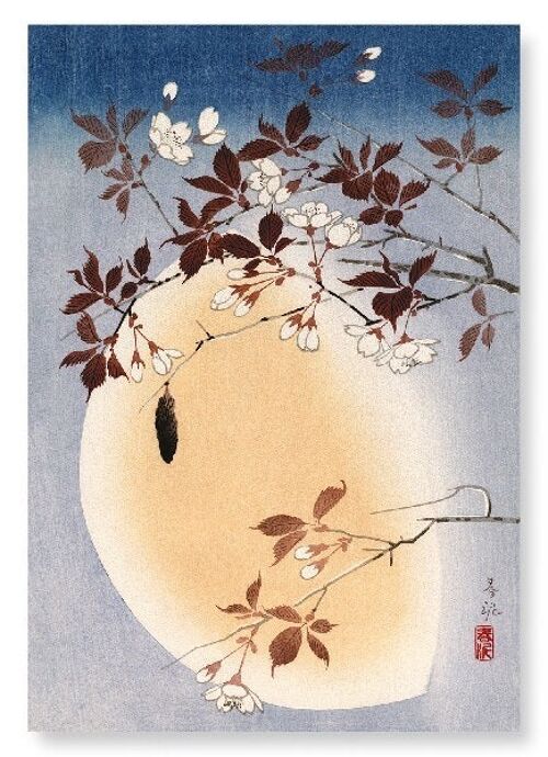 BLOSSOMS AND MOON Japanese Art Print