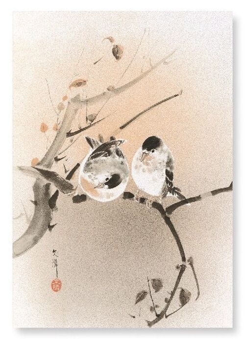 COUPLE OF BIRDS C.1890  Japanese Art Print