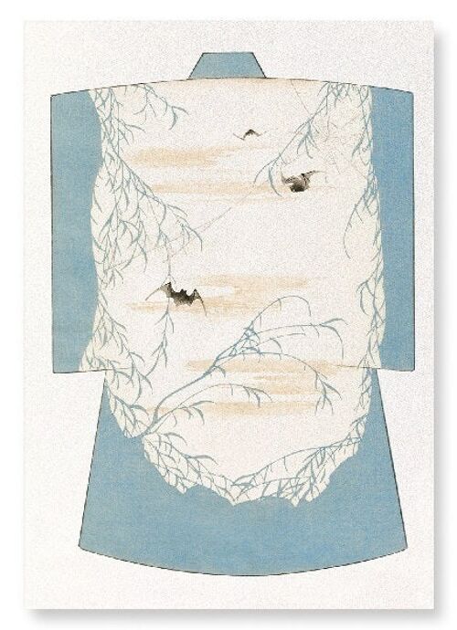 KIMONO OF BATS AND SPIDER WEB 1899  Japanese Art Print