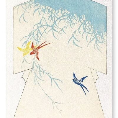 KIMONO OF SWALLOWS AND WILLOWS 1899  Japanese Art Print