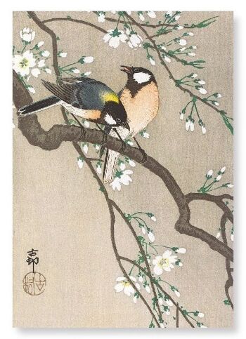 TIT BIRDS SUR CHERRY BRANCH Impression artistique japonaise 2