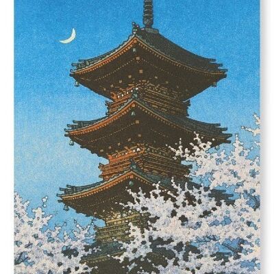 LUEUR DU SOIR SUR LA PAGODA Impression artistique japonaise