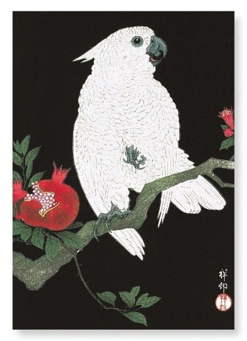 COCKATOO AND POMEGRANATE Japanese Art Print