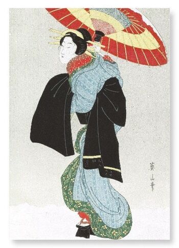 BEAUTÉ AU PARAPLUIE Impression artistique japonaise 1