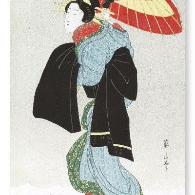 BEAUTÉ AU PARAPLUIE Impression artistique japonaise