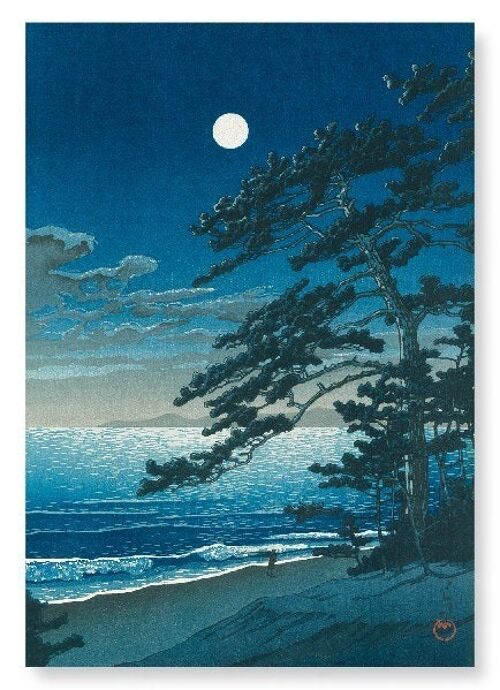 MOON AT NINOMIYA BEACH Japanese Art Print