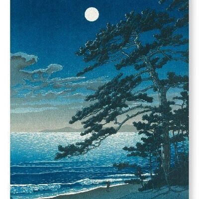 MOON AT NINOMIYA BEACH Japanese Art Print