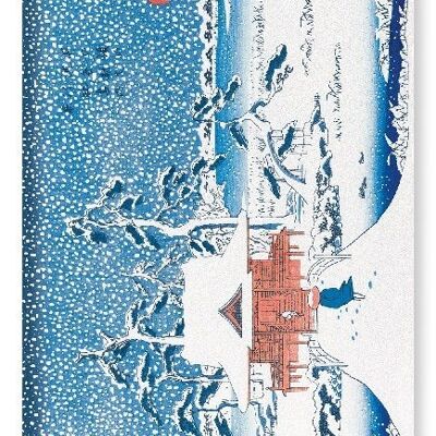 SNOW SCENE AT BENZAITEN SHRINE Japanese Art Print