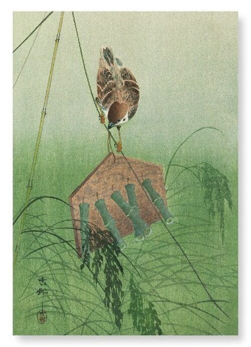 SPARROW AND SCARECROW Japanese Art Print