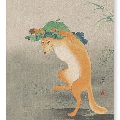 DANCING FOX Japanese Art Print