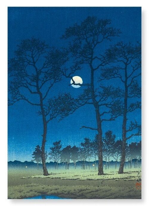 WINTER MOON OVER TOYAMA PLAIN Japanese Art Print