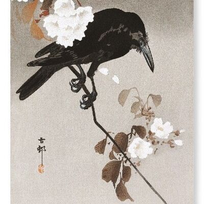 CROW WITH CHERRY BLOSSOM Japanese Art Print