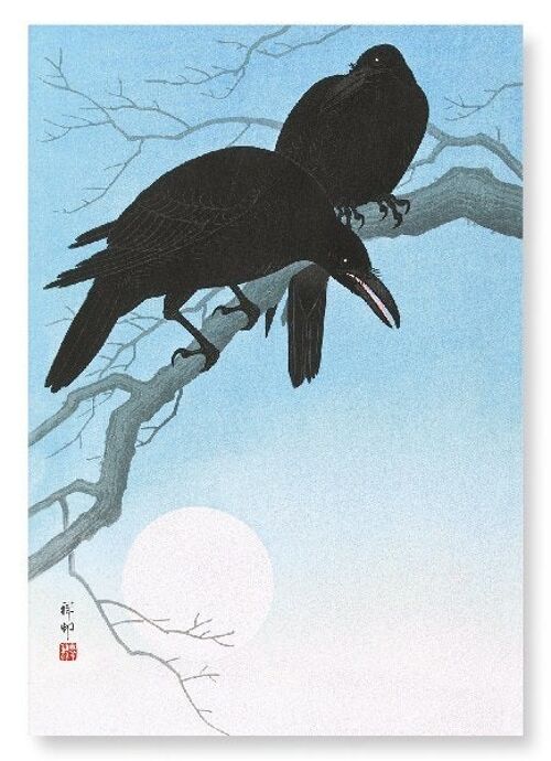 CROWS IN MOONLIGHT Japanese Art Print