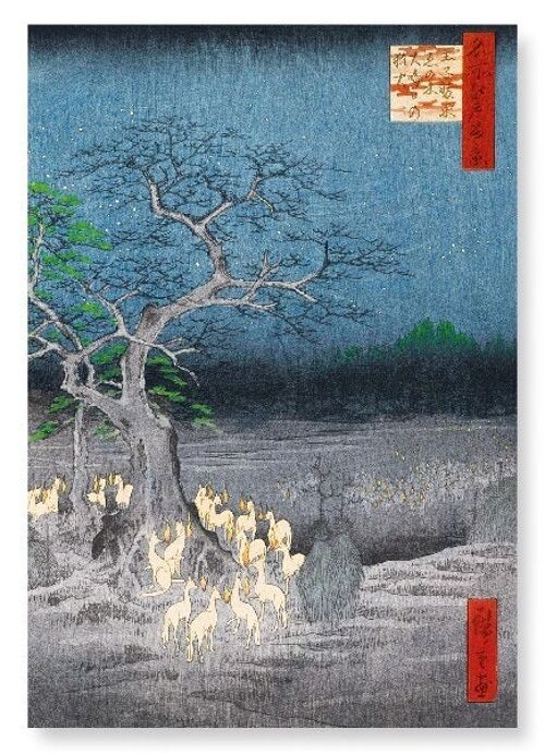 FOXFIRES AT THE TREE OF OJI Japanese Art Print