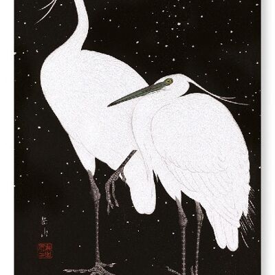 HERONS IN THE SNOW Japanese Art Print