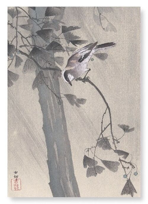 LONG TAILED TIT IN THE STORM Japanese Art Print