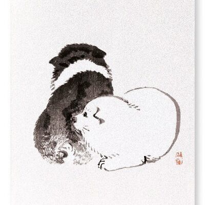 CHIOTS DE CHIENS Impression artistique japonaise