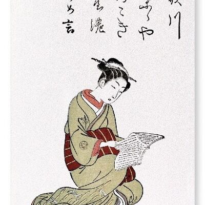 CORTESANA UTAGAWA READING 1776 Stampa d'arte giapponese