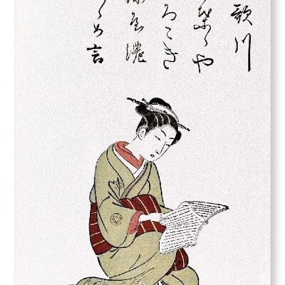 CORTESANA UTAGAWA LECTURA 1776 Japonés Lámina artística