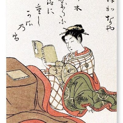 CORTESANA NISHIKIGI READING 1776 Stampa d'arte giapponese