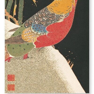 FAISÁN DORADO EN LA NIEVE C.1900 Japonés Lámina artística